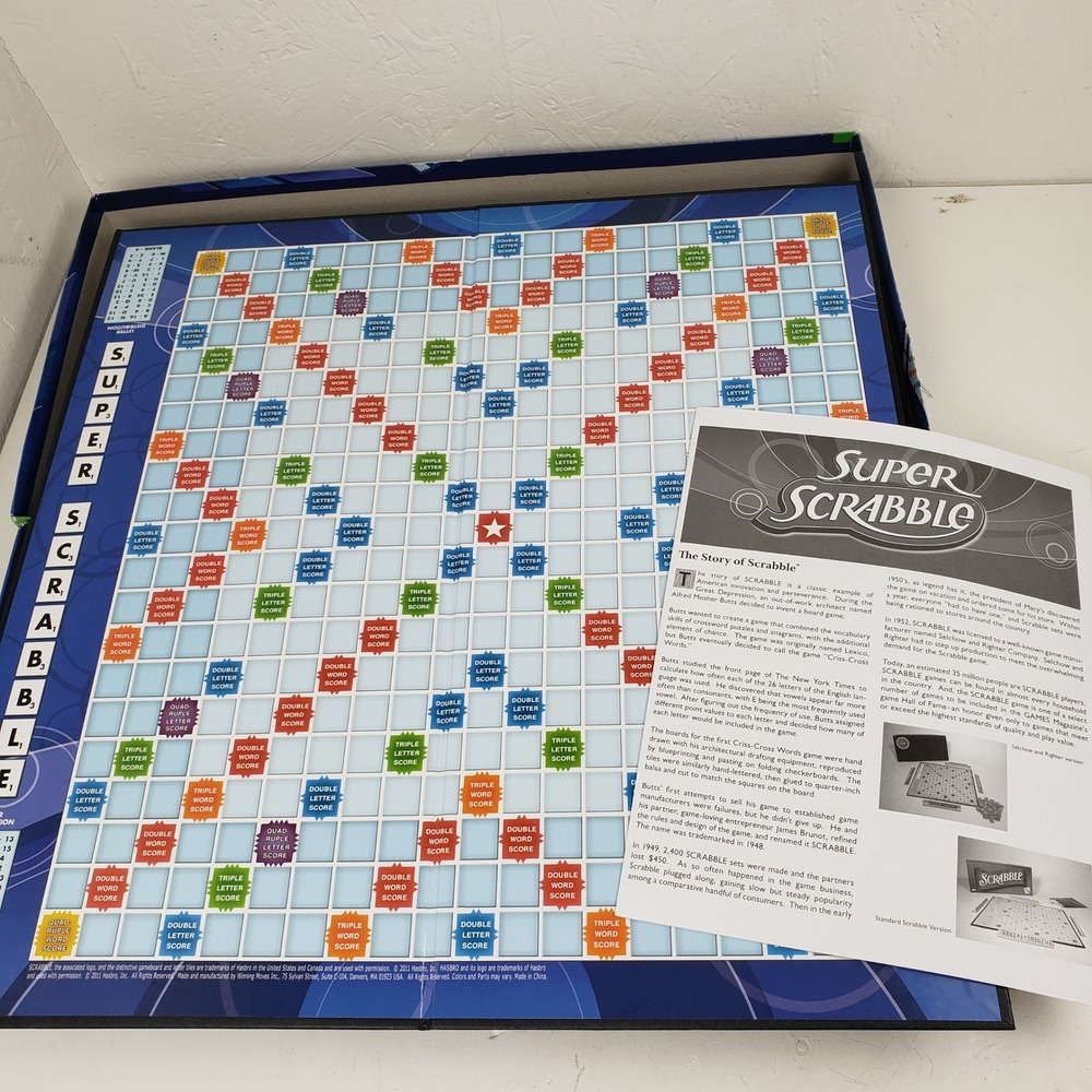 Winning Moves Super Scrabble Board and Instructions Only No Tiles
